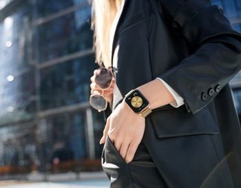 Smartwatch damski Garett GRC STYLE złoty stalowy na bransolecie.  Smartwatch damski Garett (2).jpg